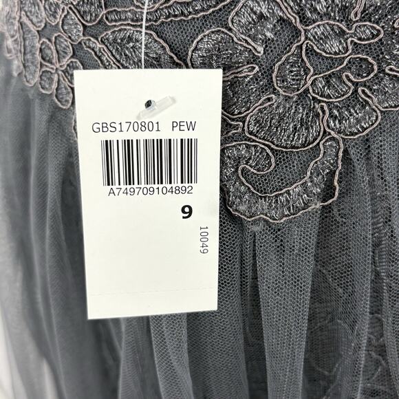 NEW GB Size S Tulle Lace Mini Skirt Fairy Goth Grunge Feminine Floral Gray - Picture 4 of 6